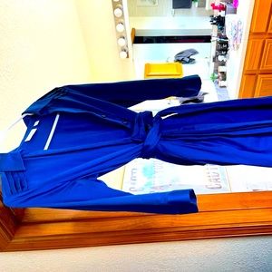 New York and Company royal blue wrap midi dress